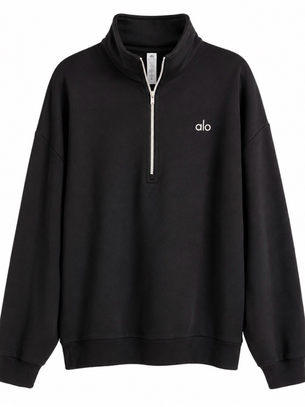 ALO Yoga Black Half-Zip Pullover Sweatshirt size L NWT in original plastic. - Picture 3 of 9